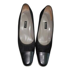 Vintage Bally Black Tropic Cap Toe Pumps Heels - Size 7